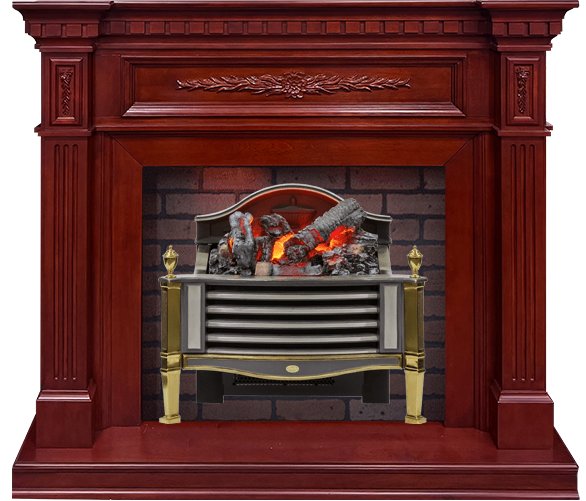 Каминокомплект Luxemburg - Темная вишня с очагом Rothesay