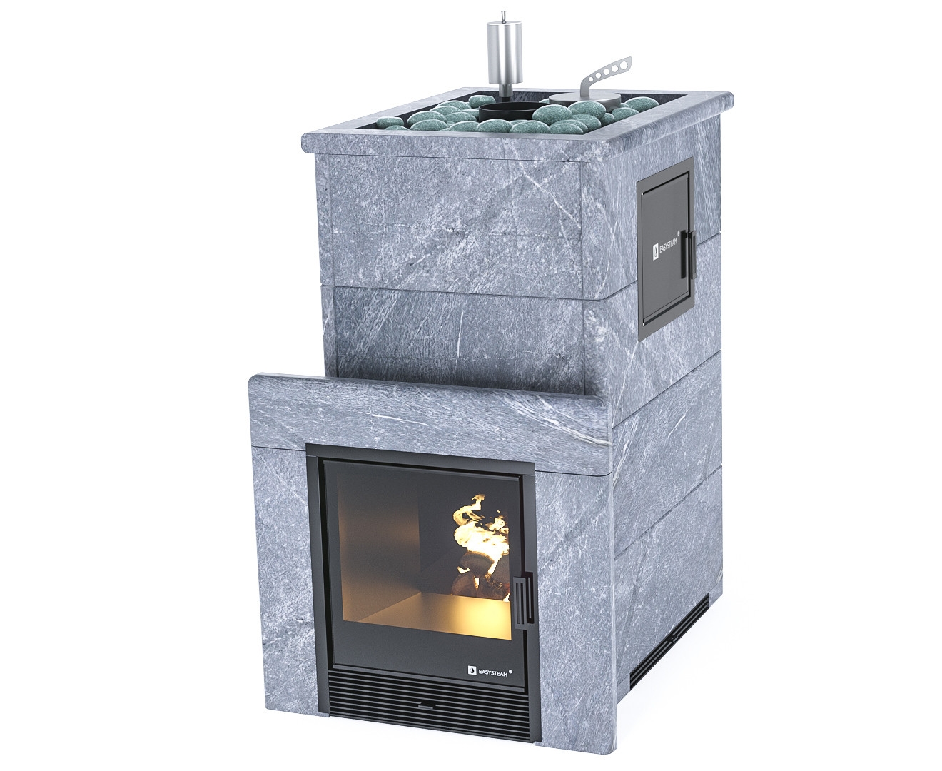 Печь Геленджик М2 в полноценном кожухе с открытым верхом