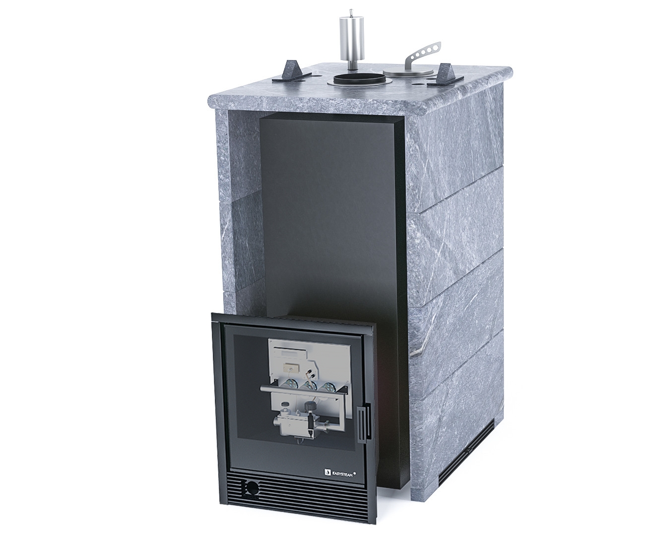 Печь Геленджик в трехстороннем кожухе с закрытым верхом