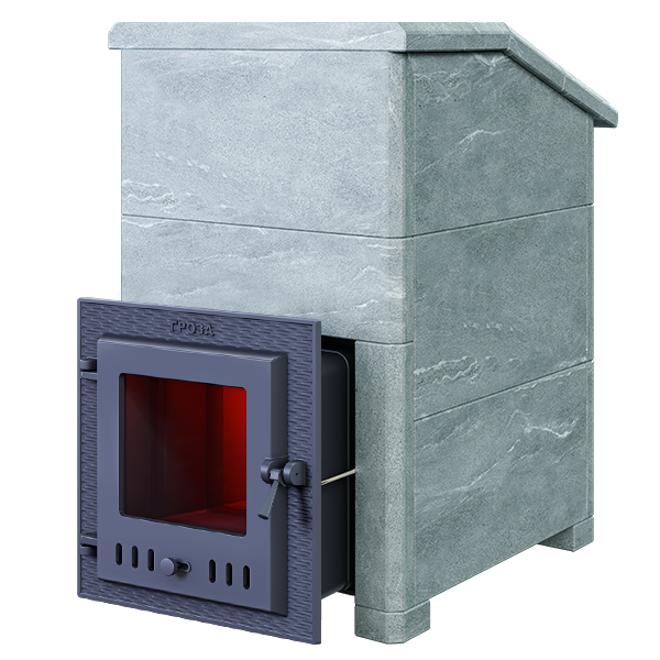 Чугунная печь для бани Комплект Гроза 24 (М) Президент 930/40 Талькохлорит