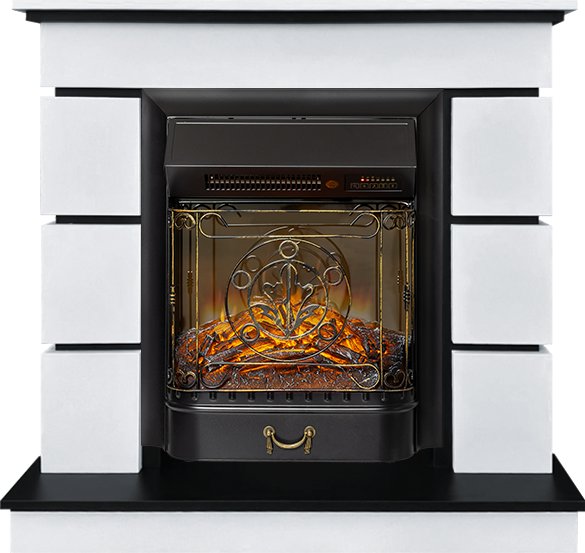 Каминокомплект Modern (Разборный) - Белый с черным с очагом Majestic FX M Black RC