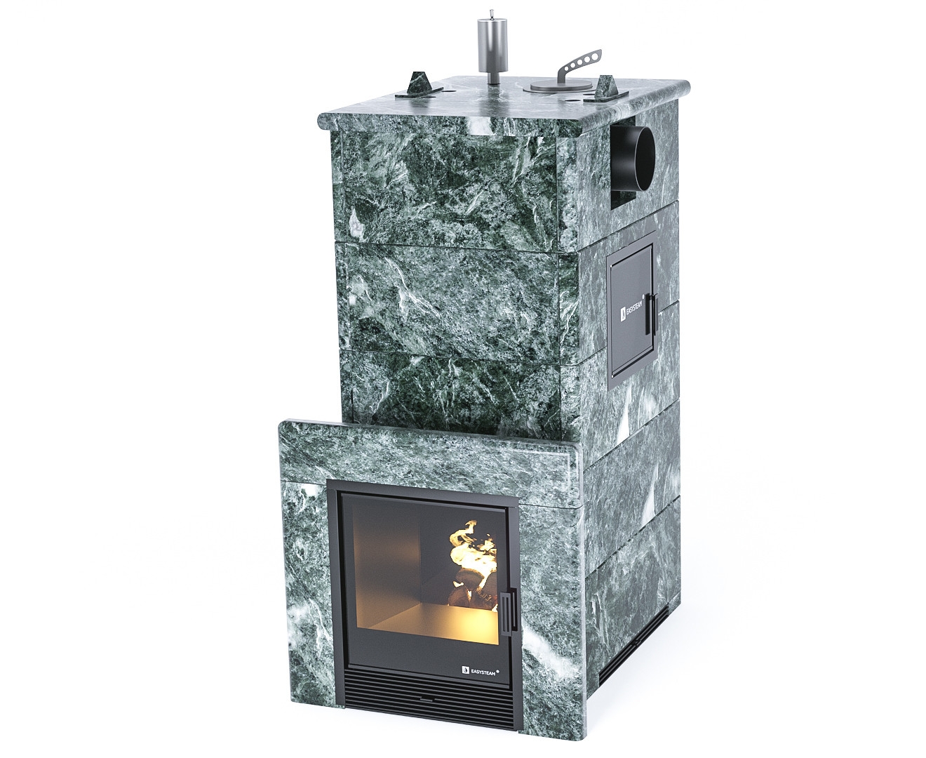 Печь Геленджик М2 в полноценном кожухе с закрытым верхом с боковым подключением