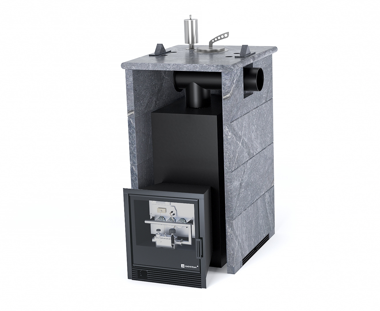 Печь Анапа в трехстороннем кожухе с закрытым верхом с боковым подключением