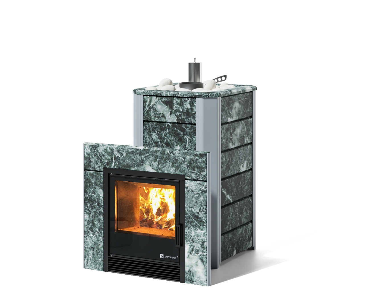 Печь Ялта 15/2024 в облицовке из камня