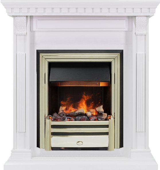 Каминокомплект Orlean - Белый дуб с очагом Cavendish