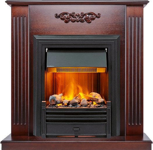 Каминокомплект Lumsden - Махагон коричневый антик с очагом Brookline Black