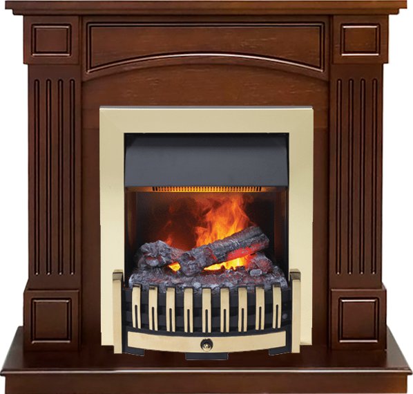 Каминокомплект Boston - Темный дуб (Высота 925см) с очагом Danville Brass FB2