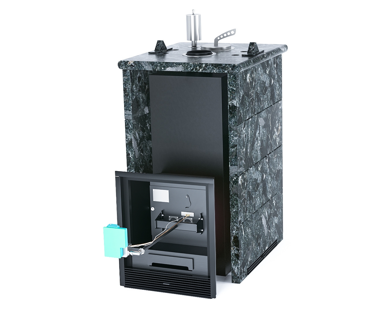 Печь Сочи в трехстороннем кожухе с закрытым верхом