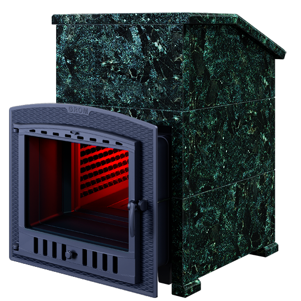 Чугунная печь для бани Комплект Гром 50 (П2) Президент 1200/50 Пироксенит