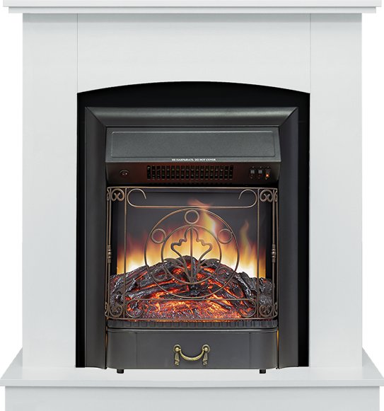 Каминокомплект Barcelona SFT (Разборный) - Белый с очагом Majestic FX Black