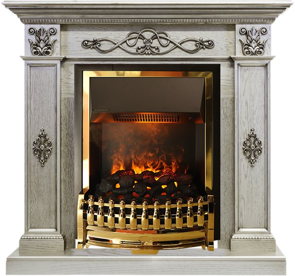Каминокомплект Derby - Old silver с очагом Atherton Каминокомплект Derby - Old silver с очагом Atherton