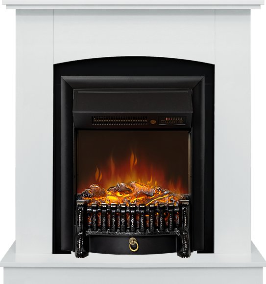 Каминокомплект Barcelona SFT (Разборный) - Белый с очагом Fobos FX M Black RC