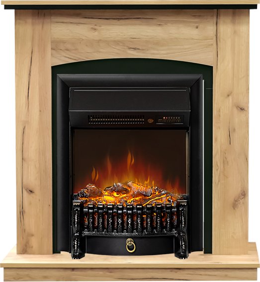 Каминокомплект Barcelona (разборный) - Дуб золотой с очагом Fobos FX M Black RC