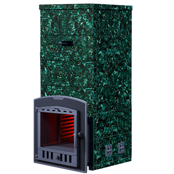 Чугунная печь для бани Комплект Гром 40 (П2) Русский пар 1580/40 Пироксенит