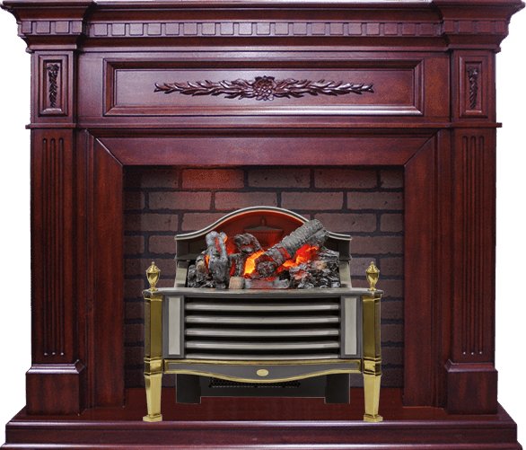 Каминокомплект Luxemburg - Темная вишня с очагом Rothesay